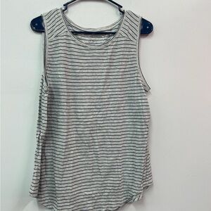 LOFT Striped Gray Tank Top Size Large